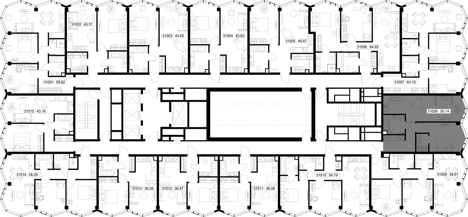 1-комнатная квартира, 50,1 м² — фото 2