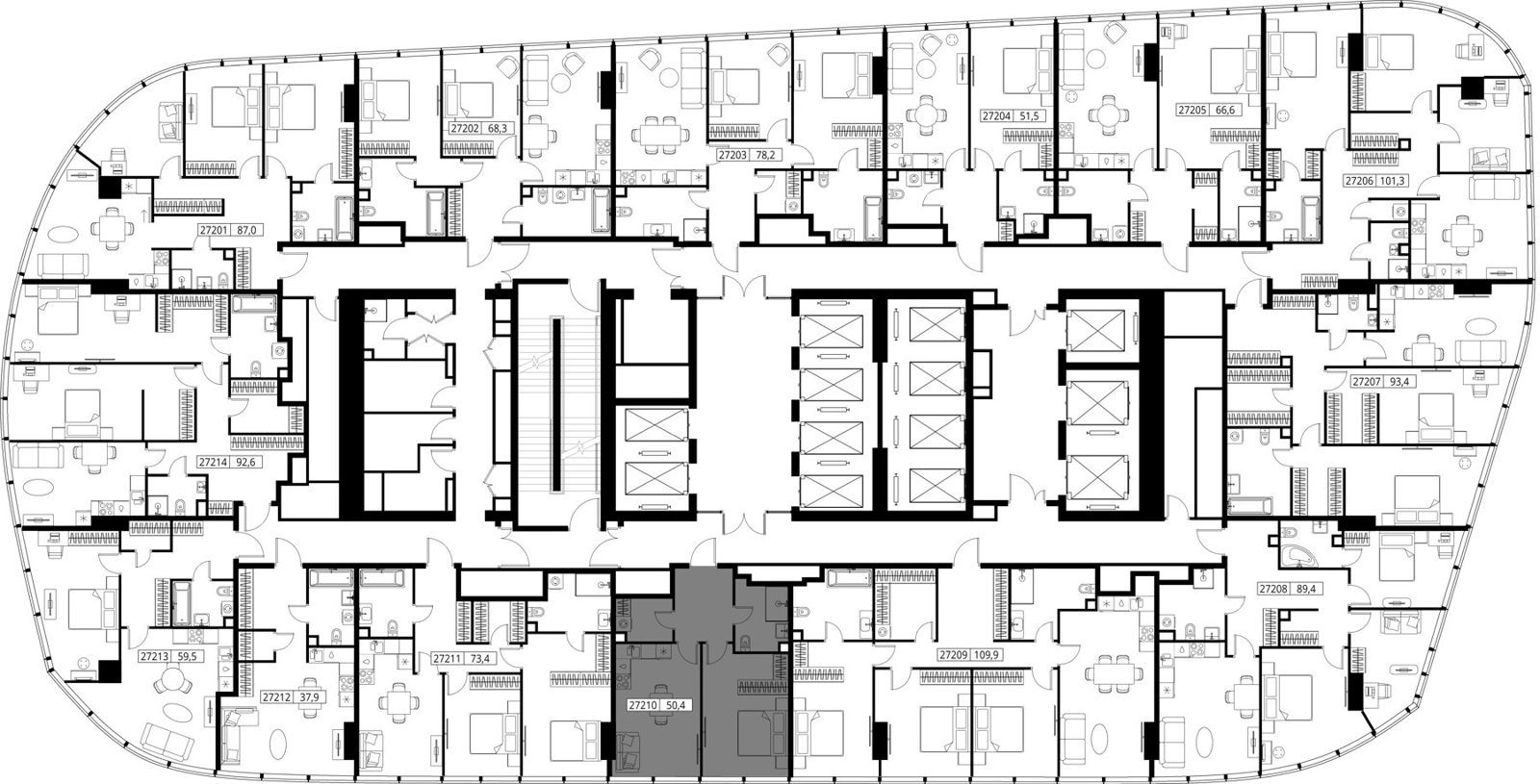 1-комнатная квартира, 50,4 м² — фото 2
