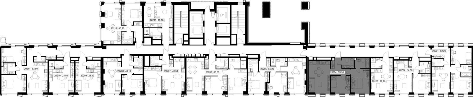 2-комнатная квартира, 59,3 м² — фото 2