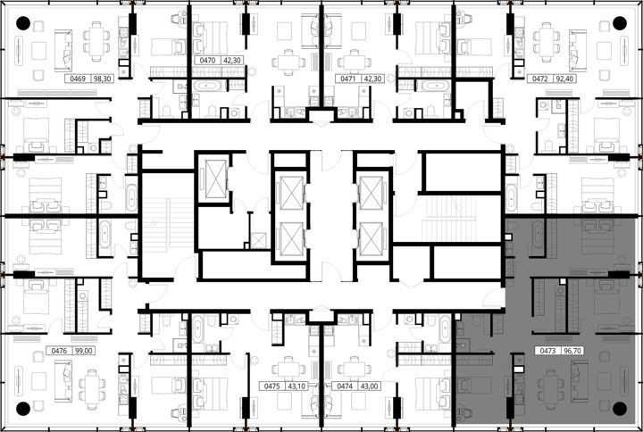 3-комнатная квартира, 96,7 м² — фото 2