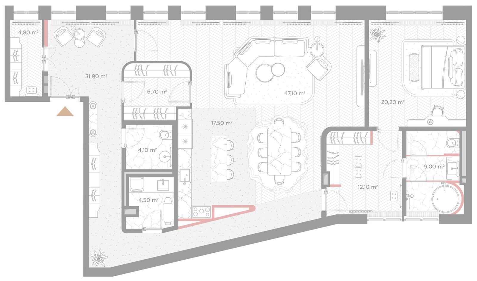 3-комнатная квартира, 157,9 м²