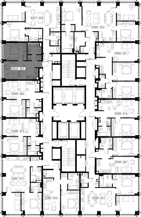 1-комнатная квартира, 38,6 м² — фото 2