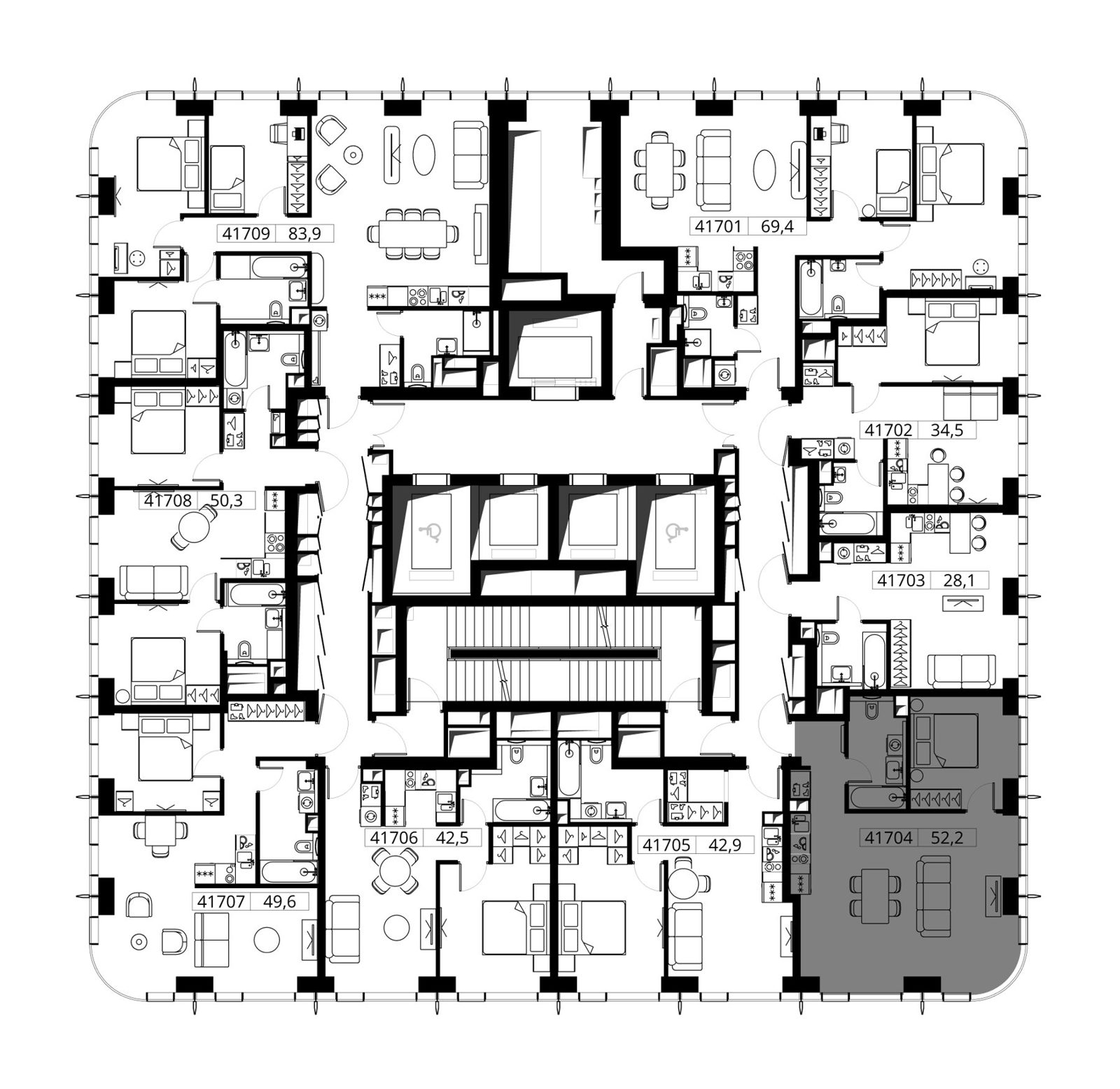 1-комнатная квартира, 52,2 м² — фото 2