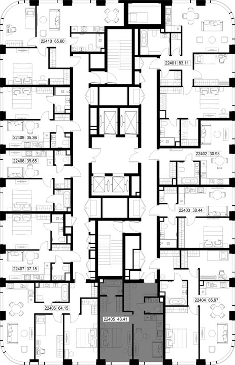 1-комнатная квартира, 43,4 м² — фото 2