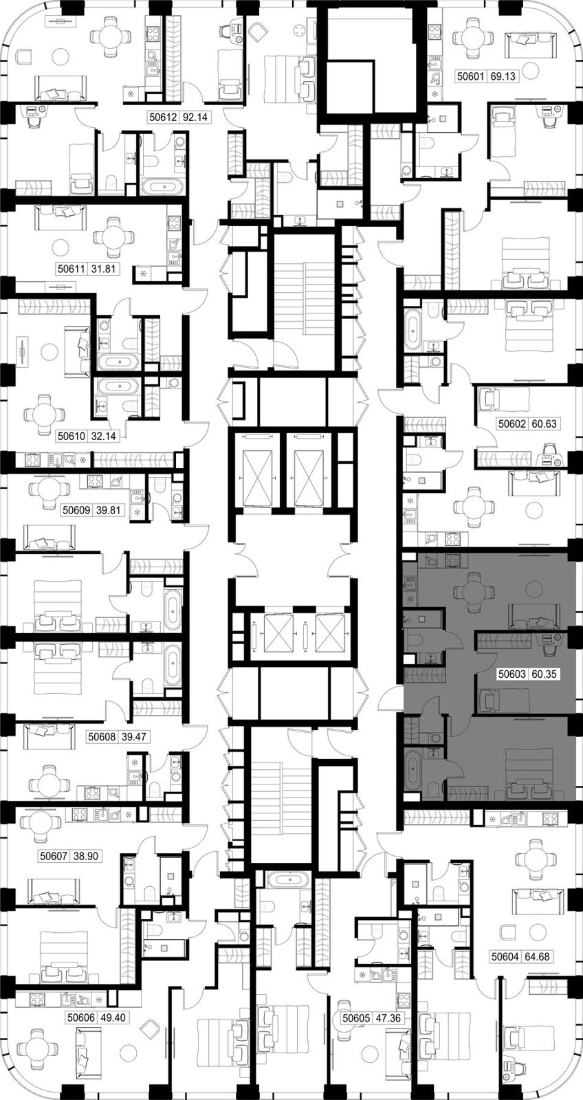 2-комнатная квартира, 60,4 м² — фото 2
