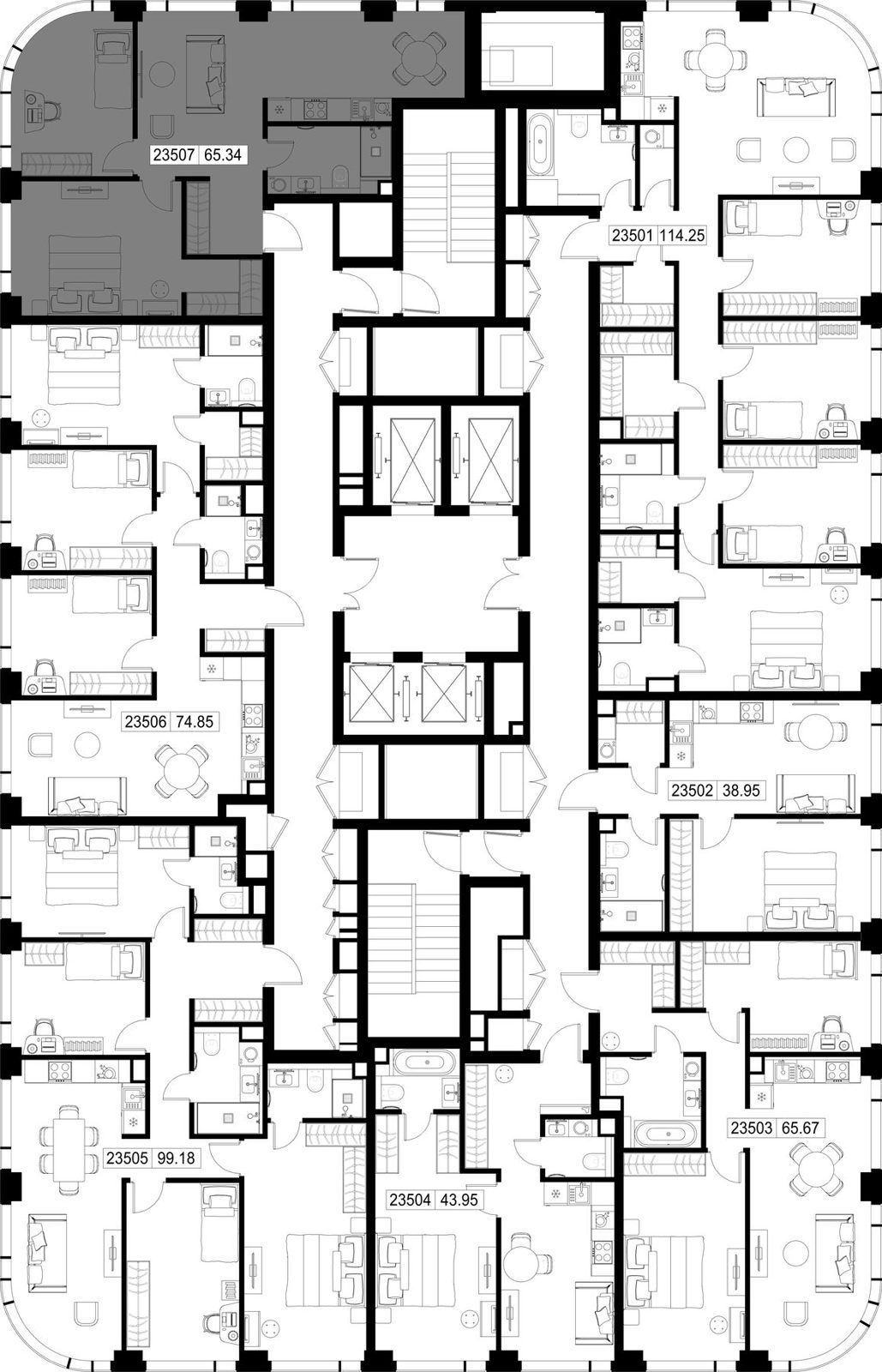2-комнатная квартира, 65,3 м² — фото 2