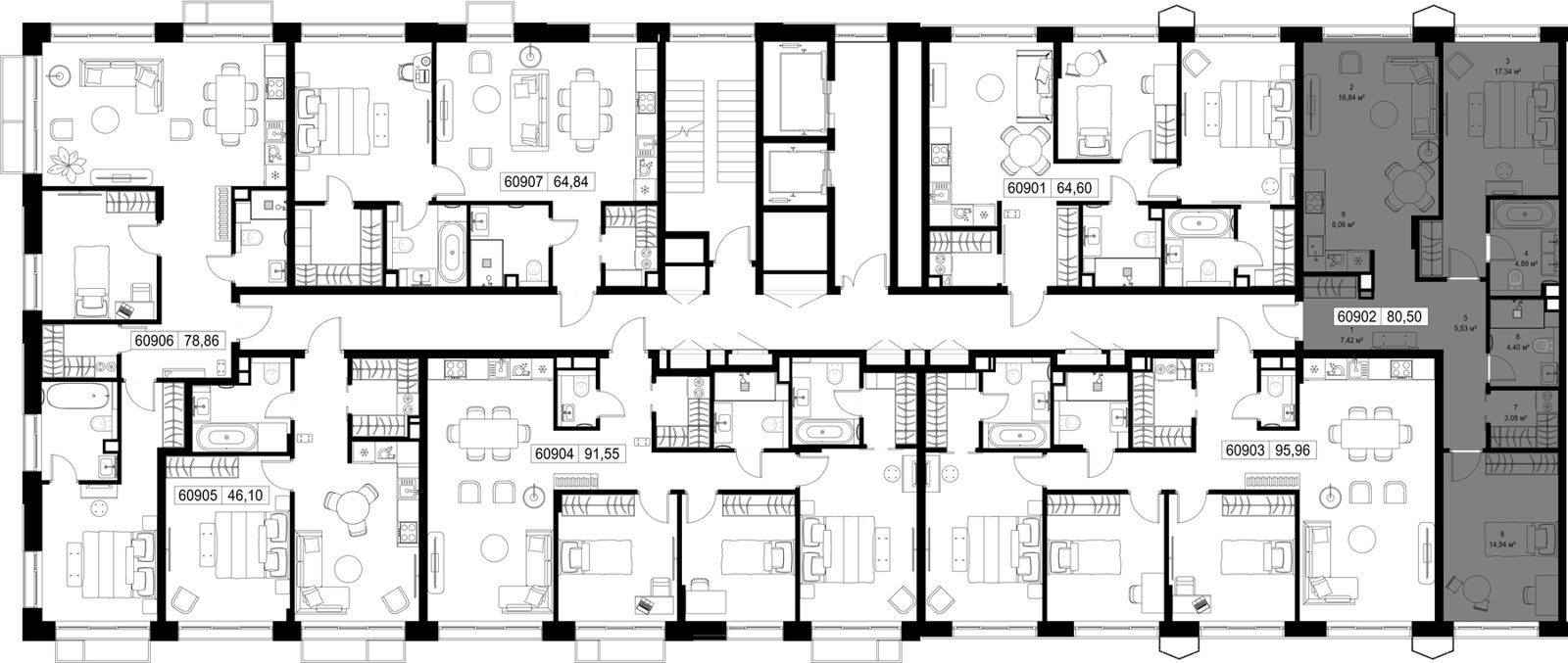 2-комнатная квартира, 80,5 м² — фото 2