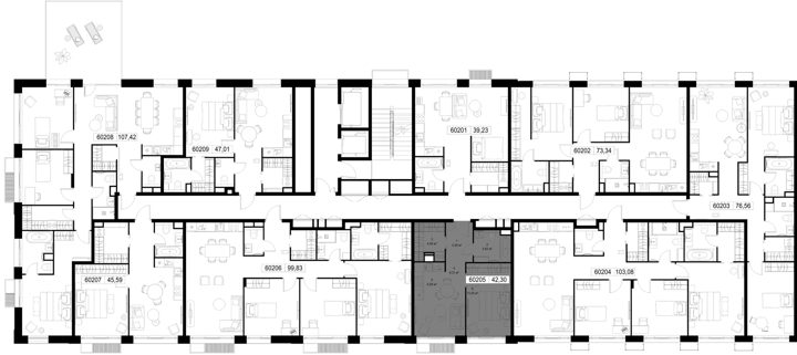 1-комнатная квартира, 42,3 м² — фото 2
