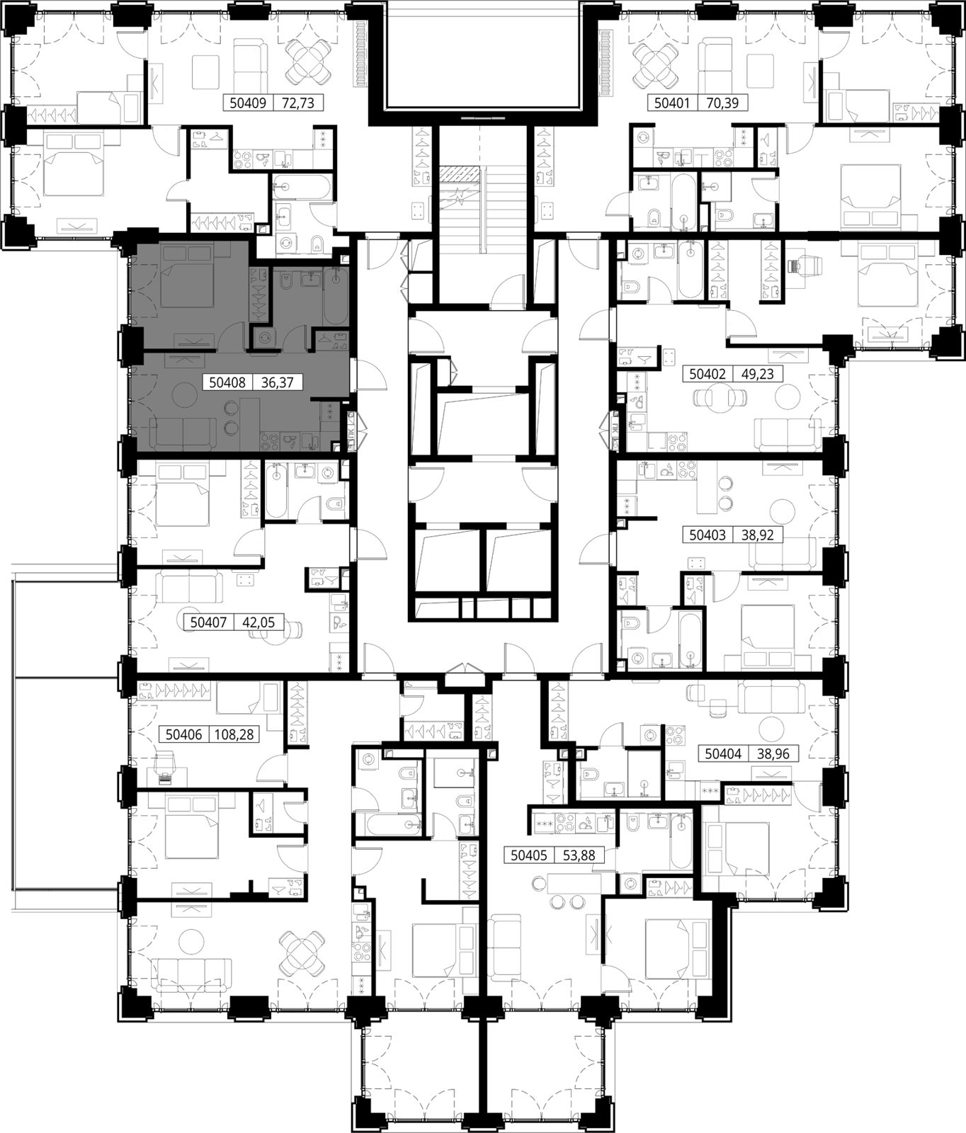 1-комнатная квартира, 36,4 м² — фото 2