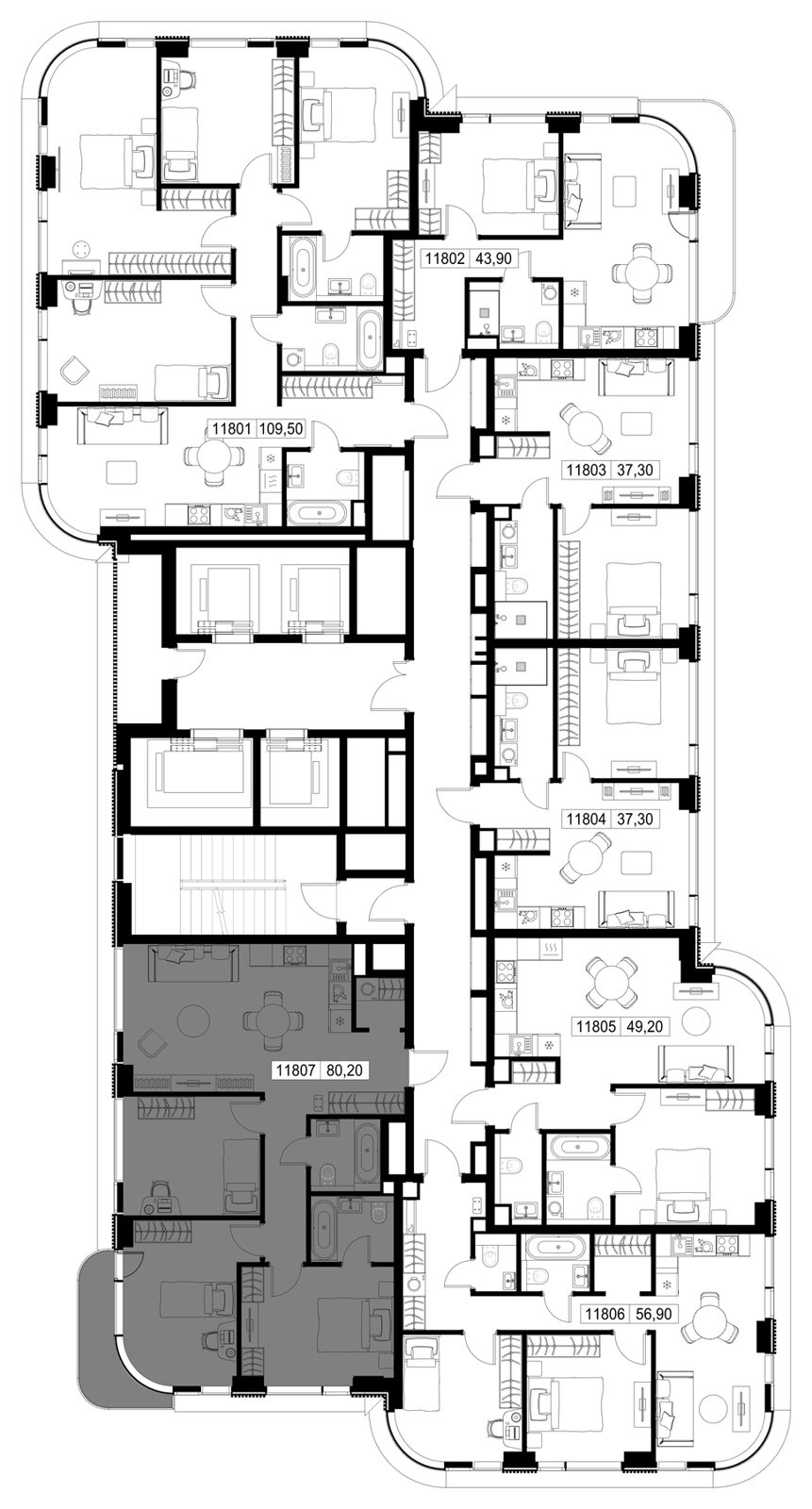 3-комнатная квартира, 80,2 м² — фото 2