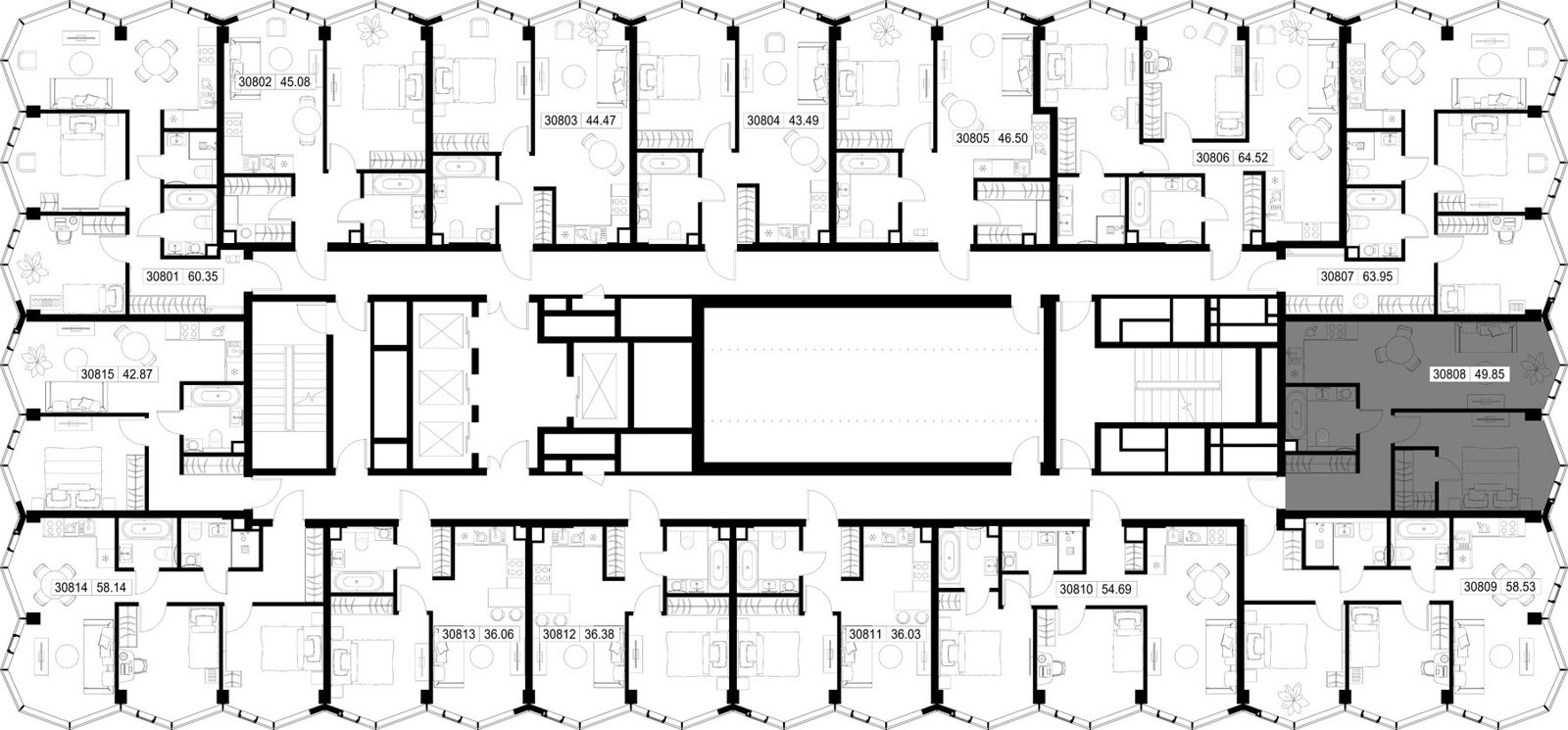 1-комнатная квартира, 49,9 м² — фото 2