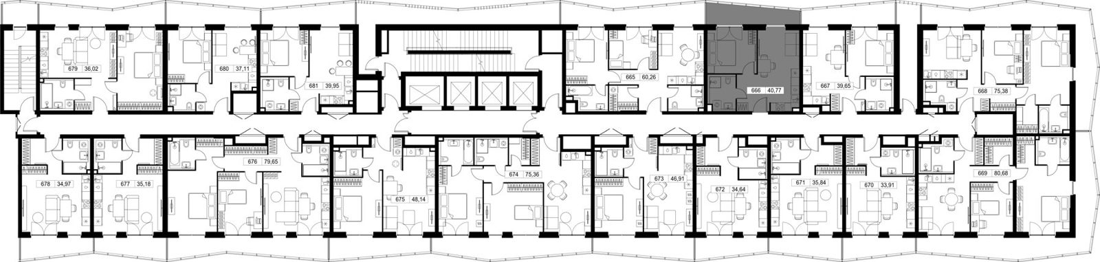 1-комнатная квартира, 40,5 м² — фото 2