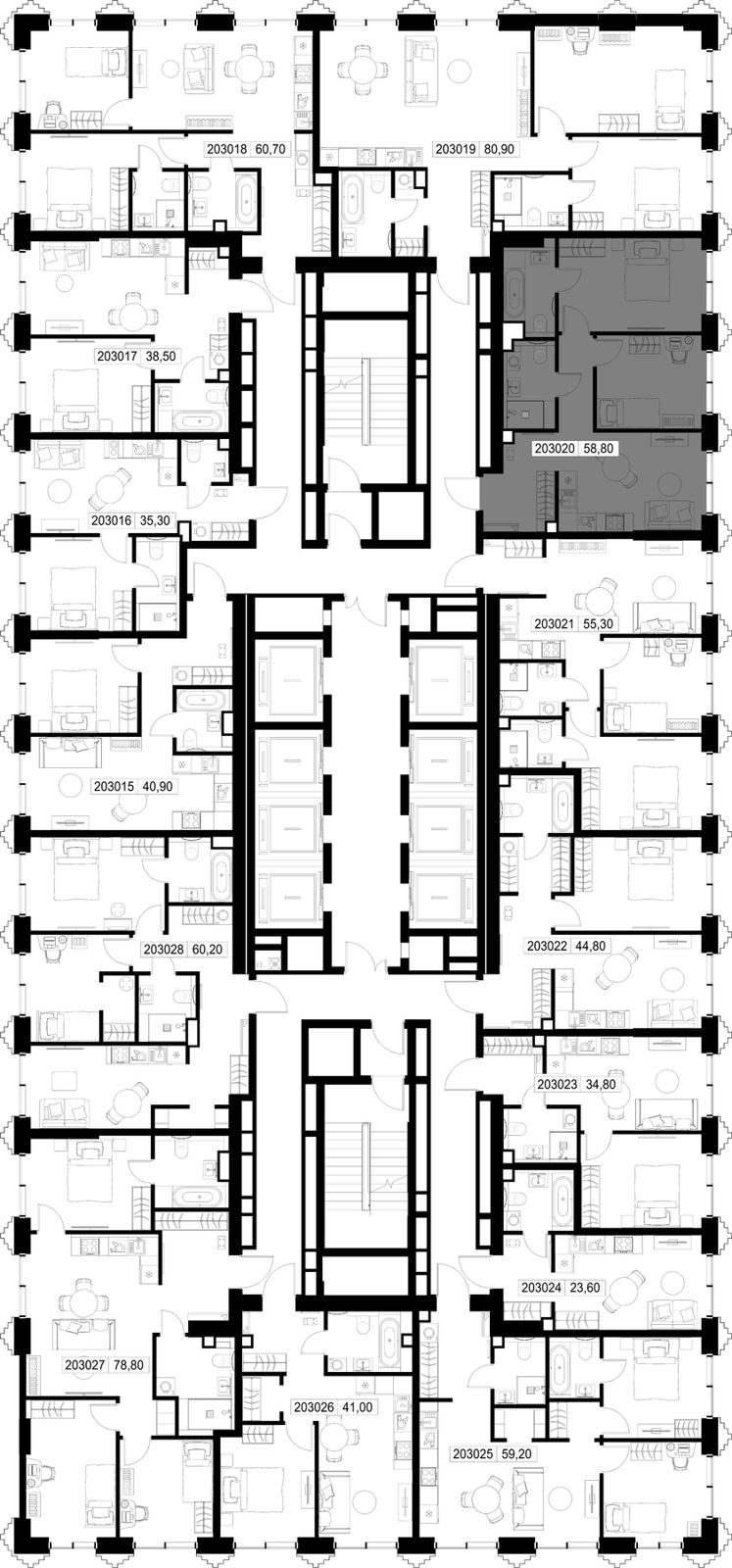 2-комнатная квартира, 58,8 м² — фото 2