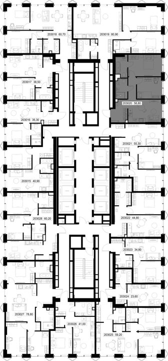 2-комнатная квартира, 58,8 м² — фото 2