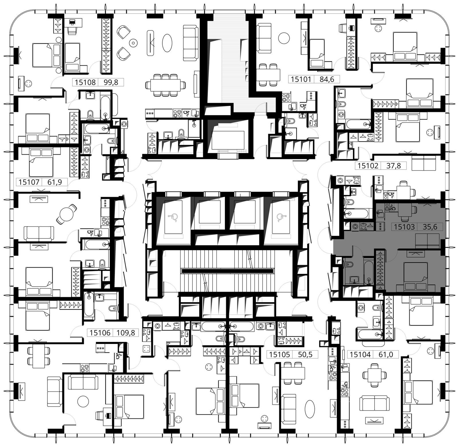 1-комнатная квартира, 35,6 м² — фото 2