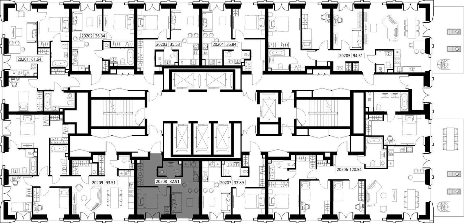 1-комнатная квартира, 32,9 м² — фото 2