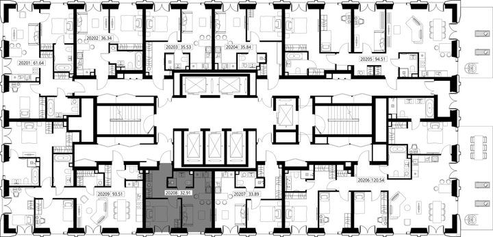 1-комнатная квартира, 32,9 м² — фото 2