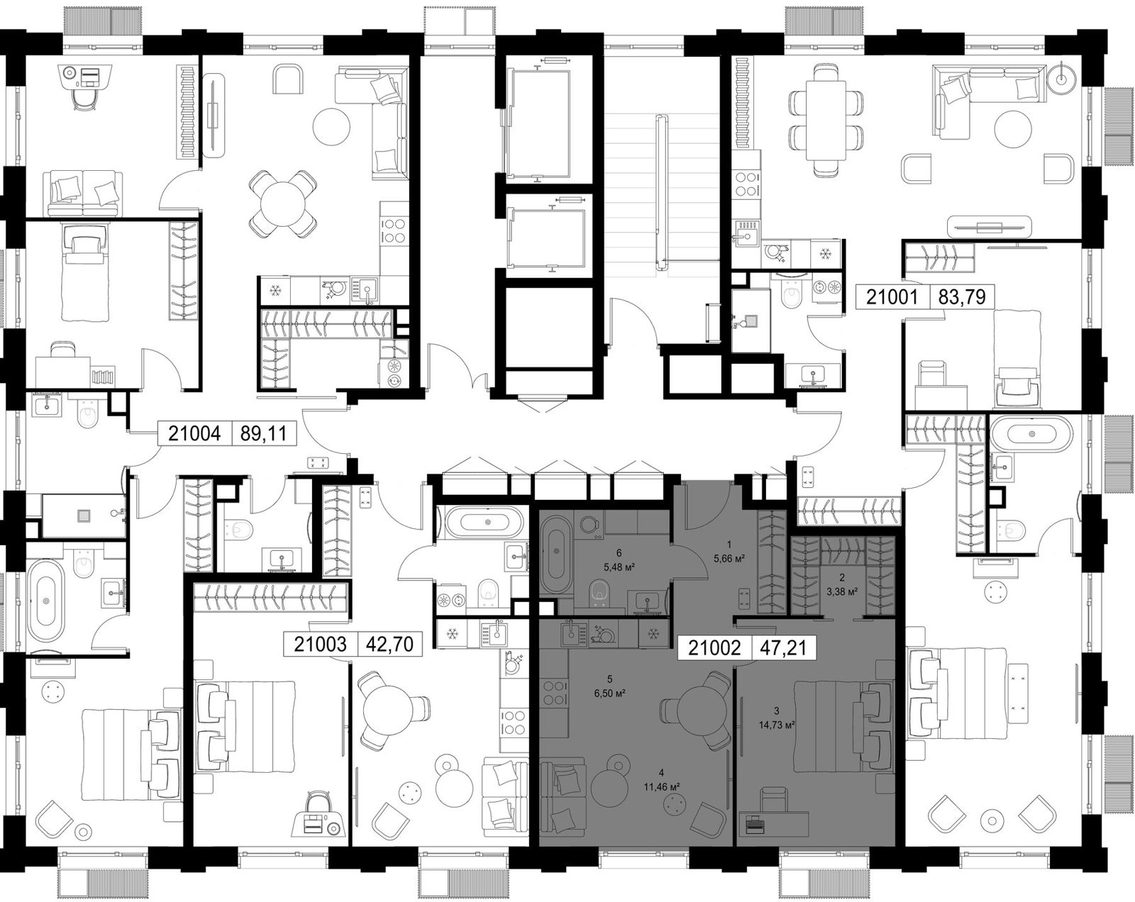 1-комнатная квартира, 47,2 м² — фото 3