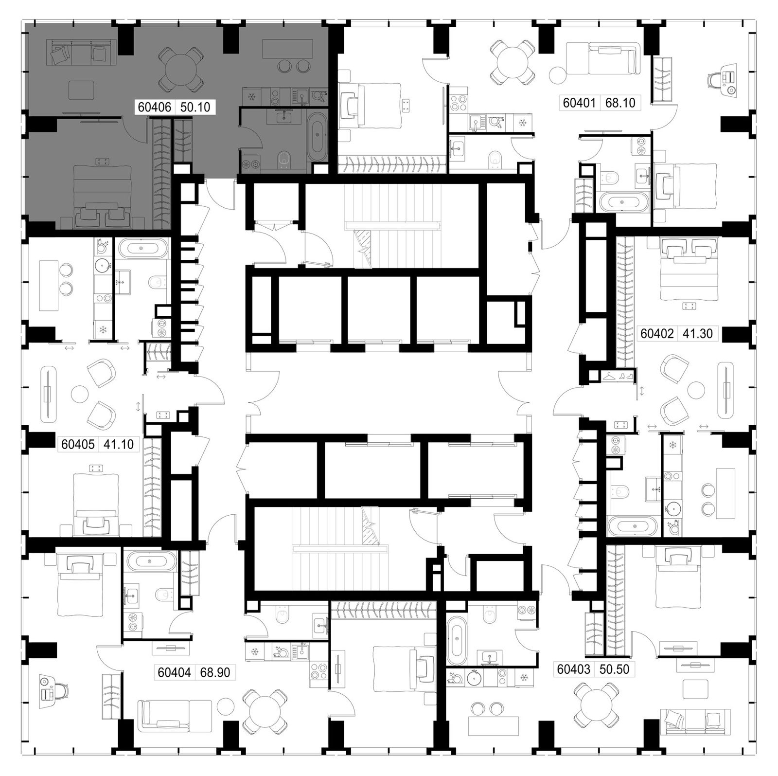 1-комнатная квартира, 50,1 м² — фото 2