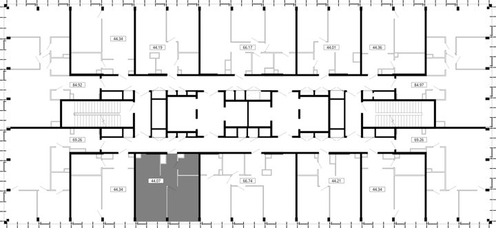 1-комнатная квартира, 44,1 м² — фото 2