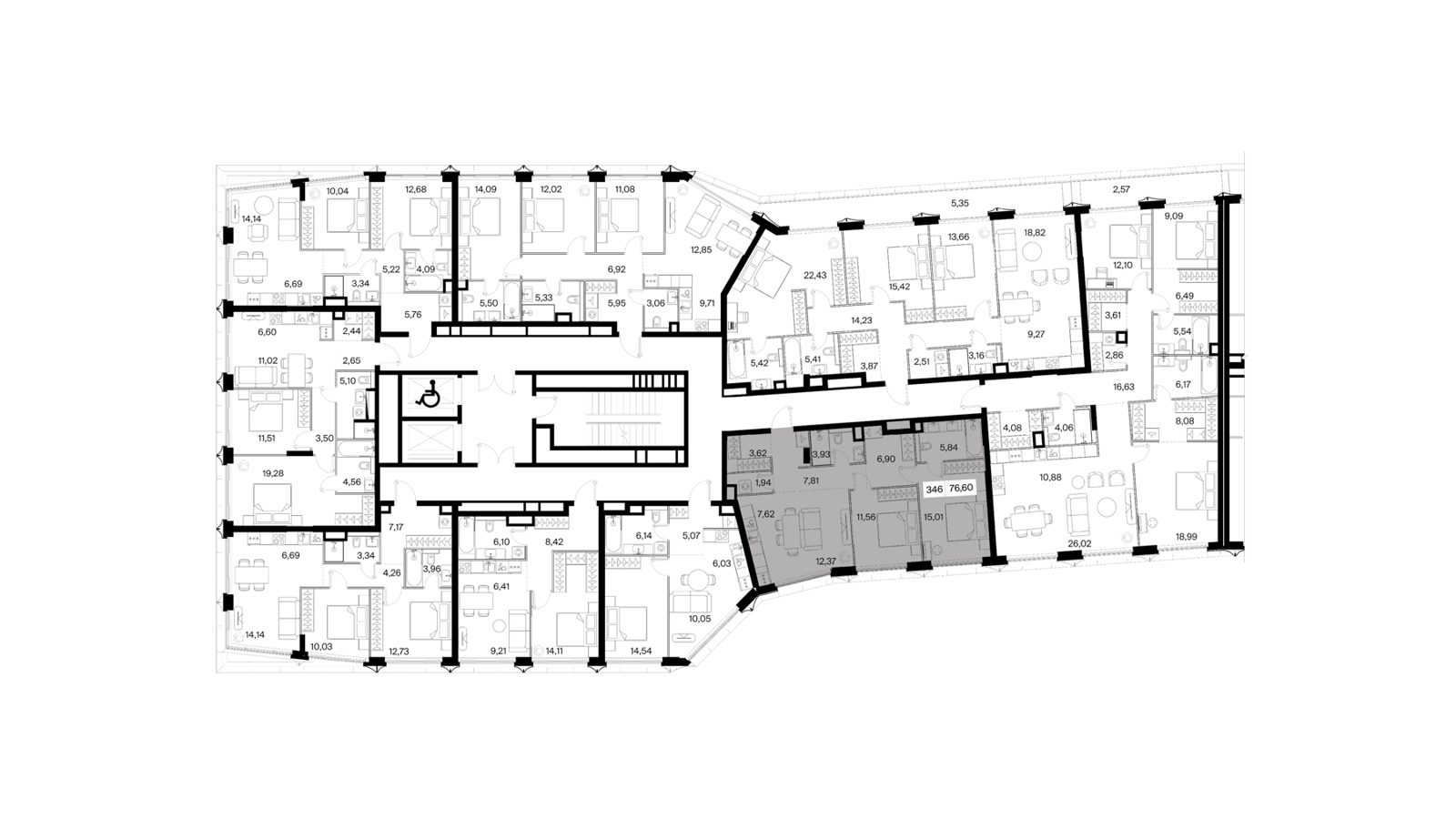 2-комнатная квартира, 76,6 м² — фото 2