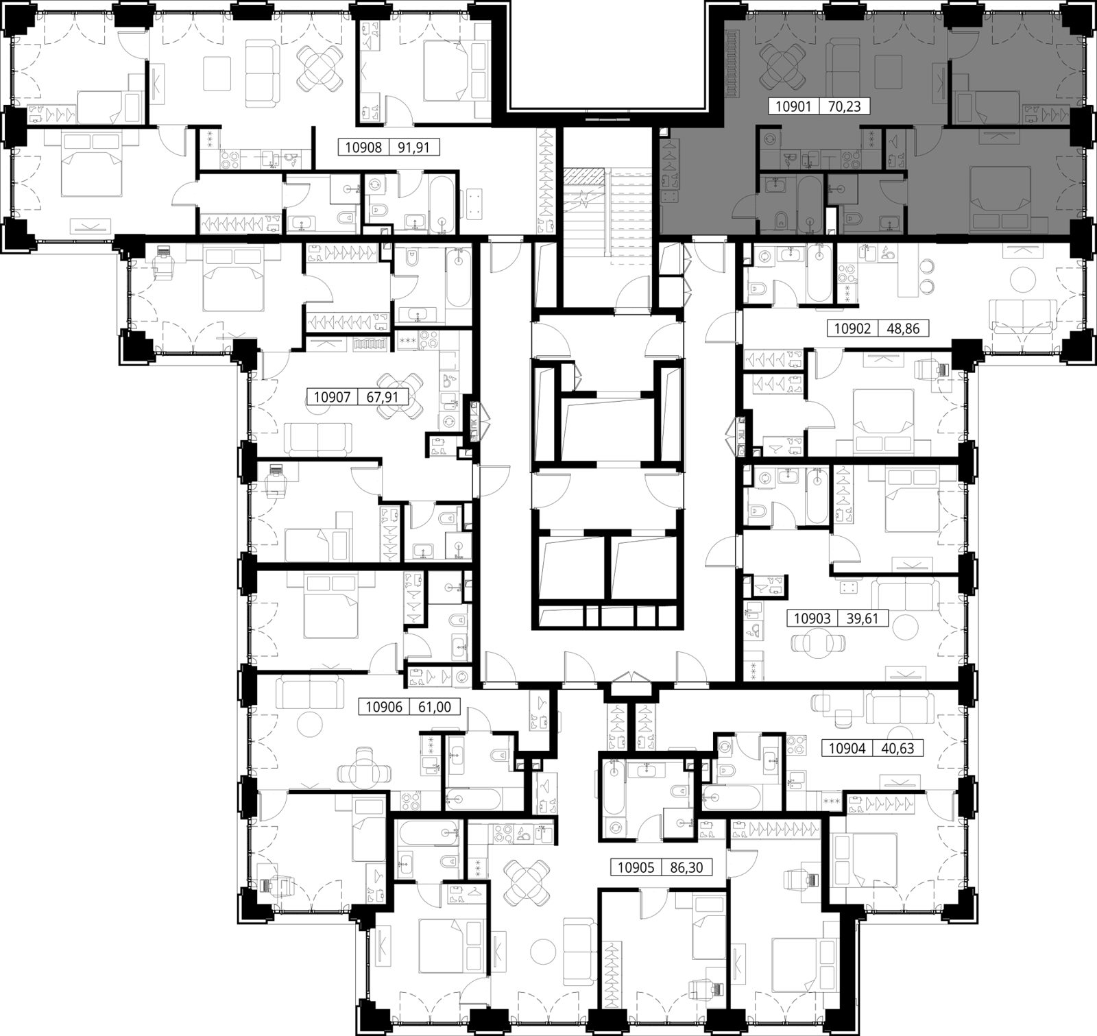 2-комнатная квартира, 70,2 м² — фото 2