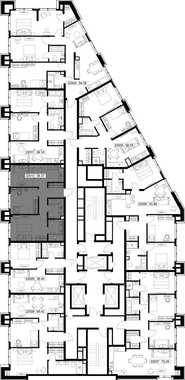 2-комнатная квартира, 58,4 м² — фото 2