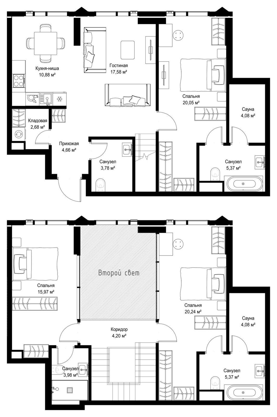 3-комнатная квартира, 123,8 м²