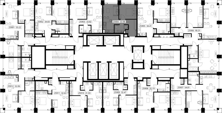 1-комнатная квартира, 34 м² — фото 2
