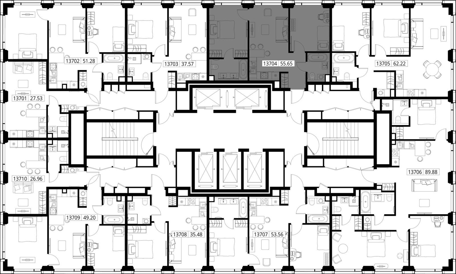 2-комнатная квартира, 55,6 м² — фото 2