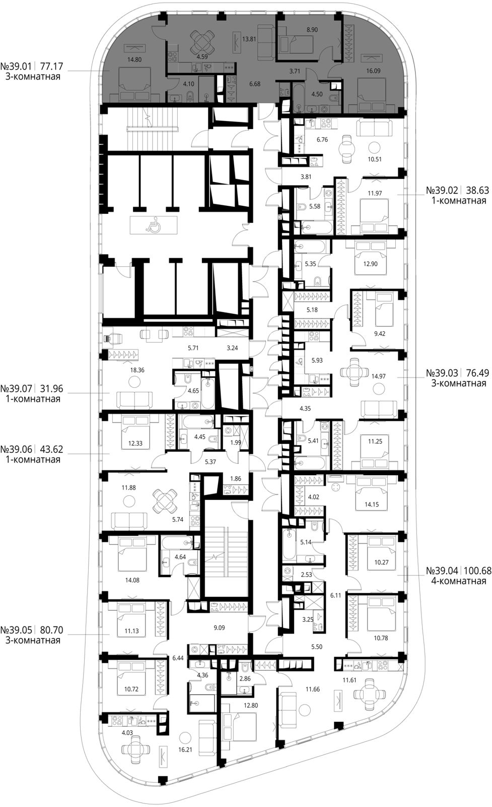 3-комнатная квартира, 77,2 м² — фото 2