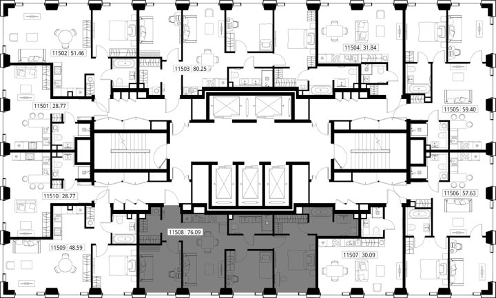 3-комнатная квартира, 76,1 м² — фото 2