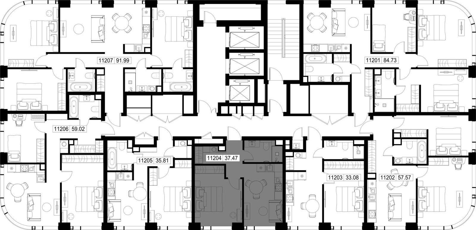 1-комнатная квартира, 37,5 м² — фото 2