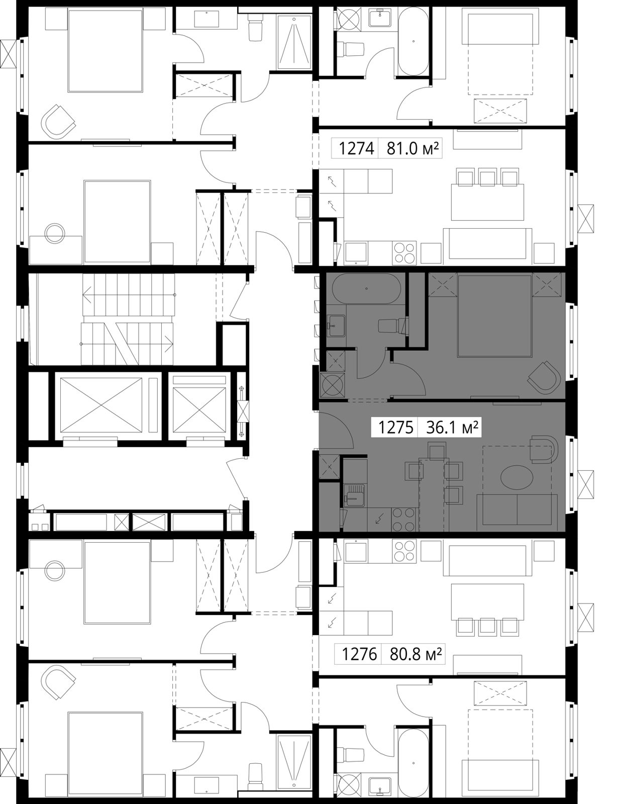 1-комнатная квартира, 36,1 м² — фото 2