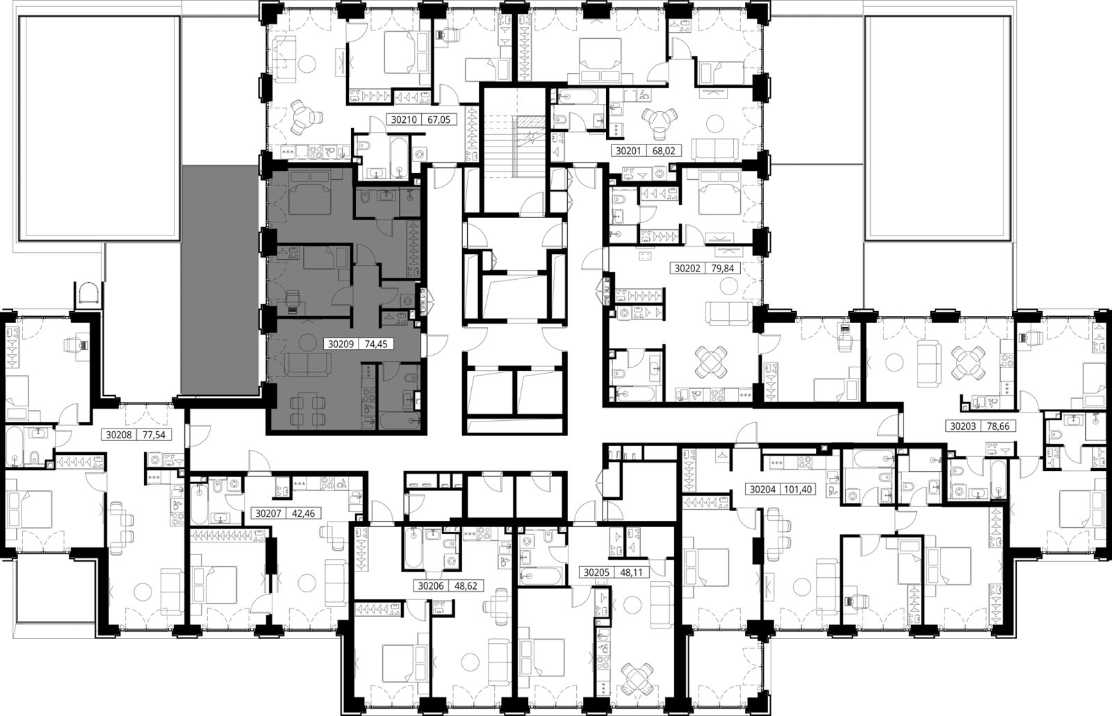 2-комнатная квартира, 74,5 м² — фото 2