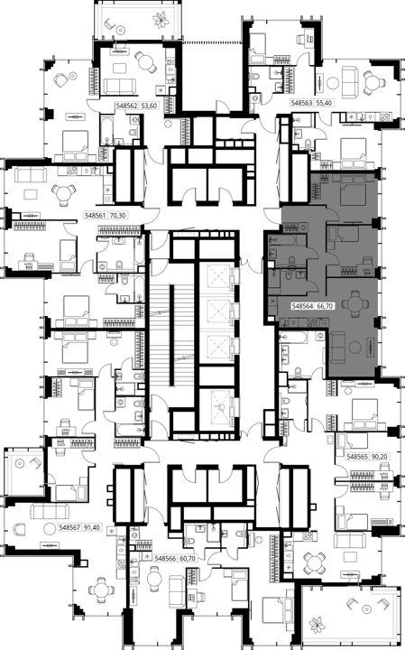 2-комнатная квартира, 66,7 м² — фото 2