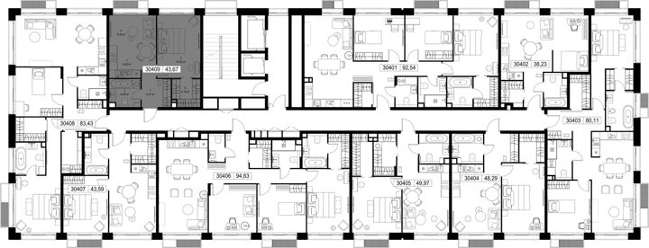 1-комнатная квартира, 43,7 м² — фото 2