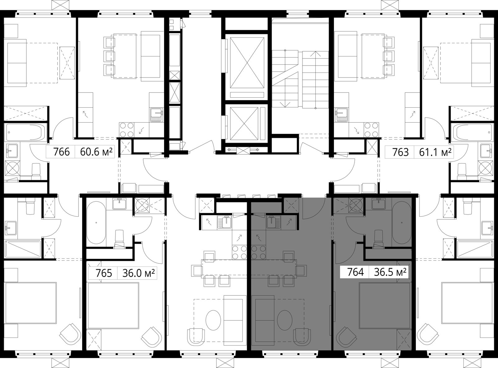 1-комнатная квартира, 36,5 м² — фото 2