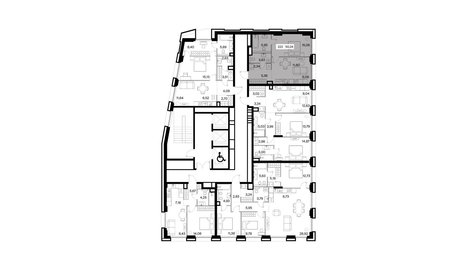 1-комнатная квартира, 50,2 м² — фото 2