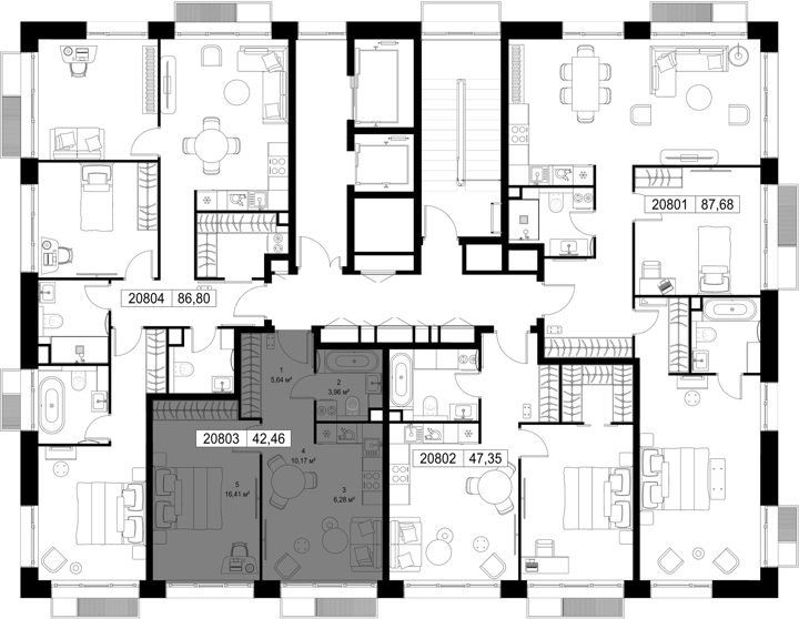 1-комнатная квартира, 42,5 м² — фото 2