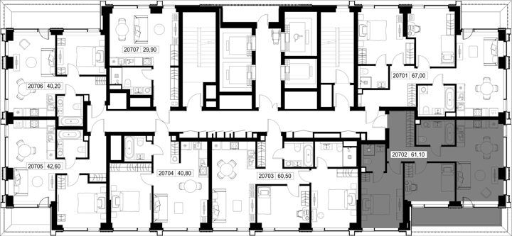 2-комнатная квартира, 61,1 м² — фото 2