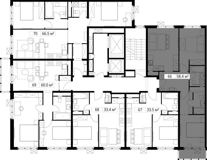 2-комнатная квартира, 58,4 м² — фото 2