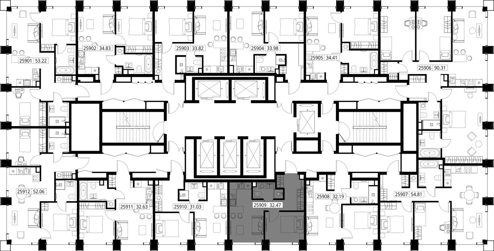 1-комнатная квартира, 32,5 м² — фото 2