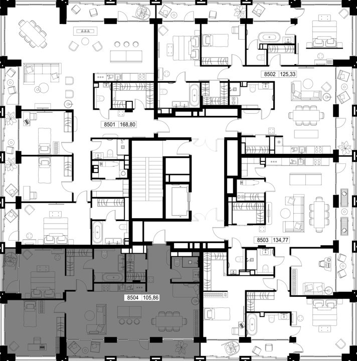 2-комнатная квартира, 105,9 м² — фото 2