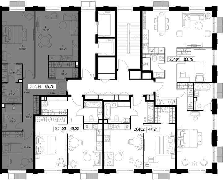 2-комнатная квартира, 85,8 м² — фото 3