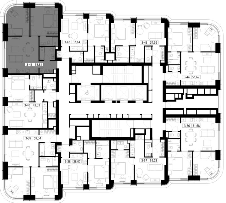 2-комнатная квартира, 58,8 м² — фото 2