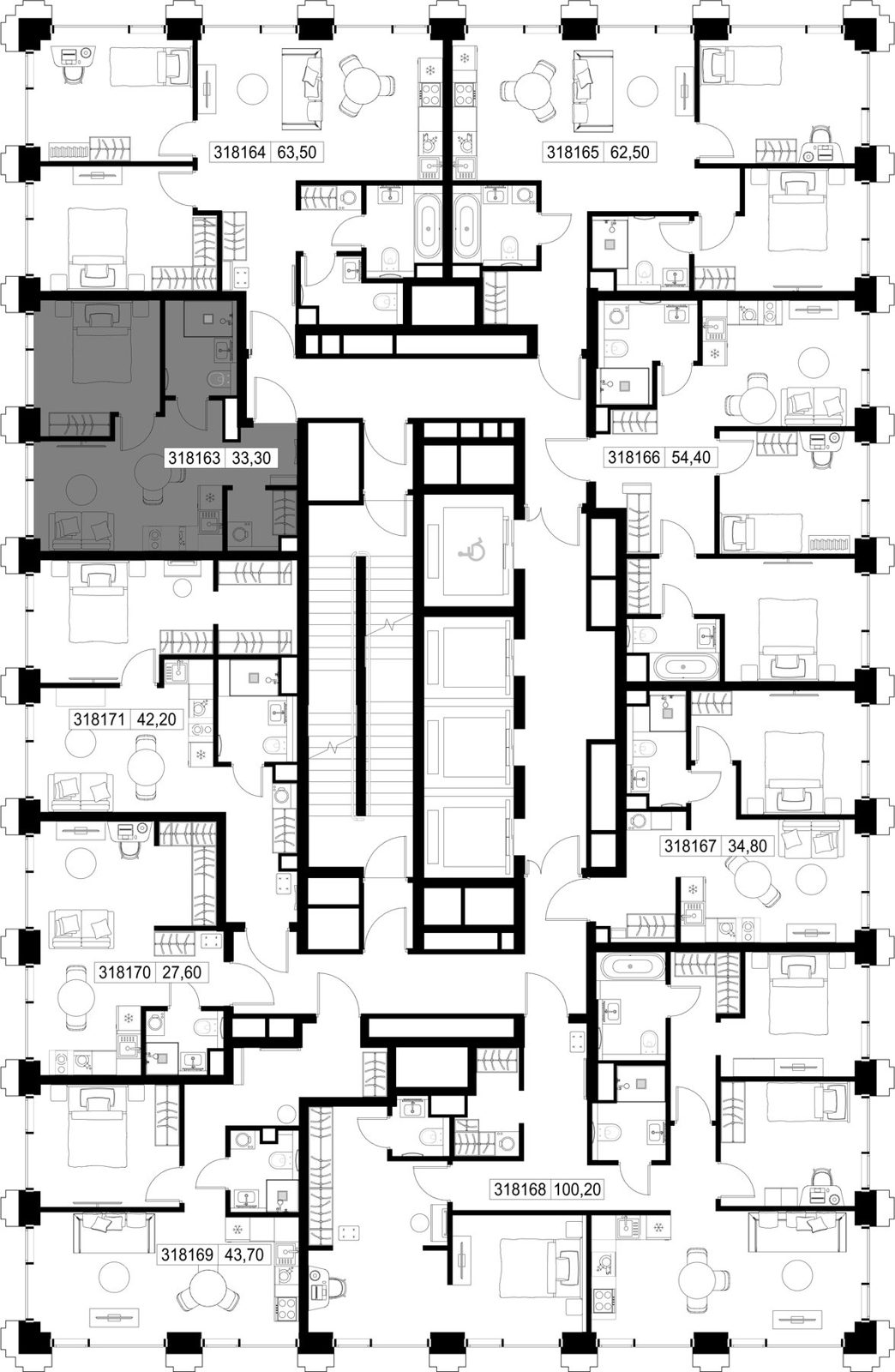 1-комнатная квартира, 33,3 м² — фото 2