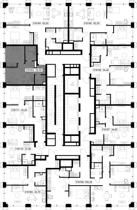 1-комнатная квартира, 33,3 м² — фото 2