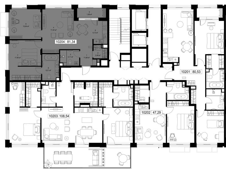 2-комнатная квартира, 81,3 м² — фото 2