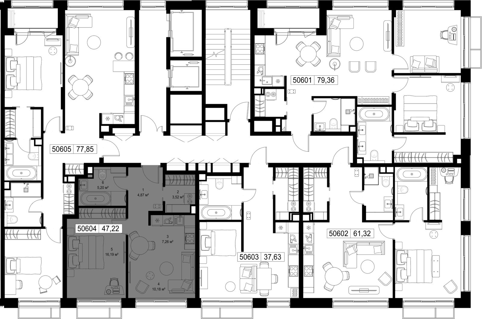 1-комнатная квартира, 47,2 м² — фото 2